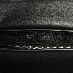 Pre Owned Celine Black Leather And Suede Medium Trapeze Bag