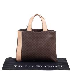 Pre Owned Celine Brown Macadam Coated Canvas and Leather Tote