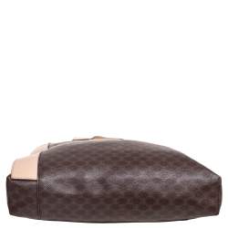 Pre Owned Celine Brown Macadam Coated Canvas and Leather Tote