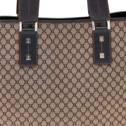 Pre Owned Celine Brown Macadam Canvas and Leather Tote