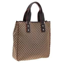 Pre Owned Celine Brown Macadam Canvas and Leather Tote