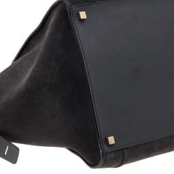 Pre Owned Celine Dark Grey Leather And Suede Medium Phantom Luggage Tote