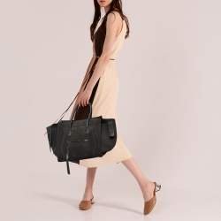 Pre Owned Celine Dark Grey Leather And Suede Medium Phantom Luggage Tote