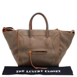 Pre Owned Celine Grey Leather Large Phantom Luggage Tote