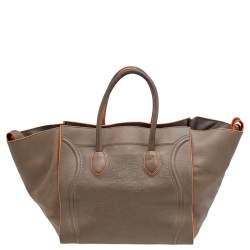 Pre Owned Celine Grey Leather Large Phantom Luggage Tote