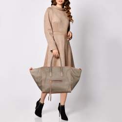 Pre Owned Celine Grey Leather Large Phantom Luggage Tote