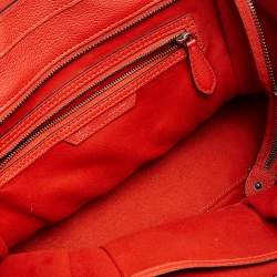 Pre Owned Celine Orange Leather Mini Luggage Tote