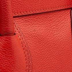 Pre Owned Celine Orange Leather Mini Luggage Tote