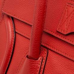 Pre Owned Celine Orange Leather Mini Luggage Tote