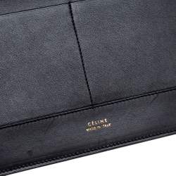 Pre Owned Celine Green/Black Calf Hair and Leather Flap Clutch 