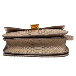 Pre Owned Celine Grey Python Medium Classic Box Shoulder Bag
