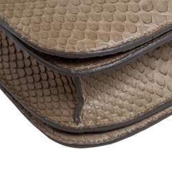 Pre Owned Celine Grey Python Medium Classic Box Shoulder Bag