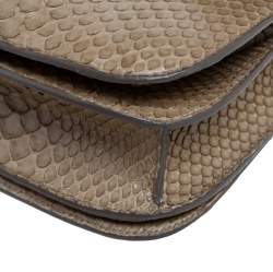 Pre Owned Celine Grey Python Medium Classic Box Shoulder Bag