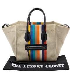Pre Owned  Celine Beige/Multicolor Fabric Medium Phantom Luggage Tote