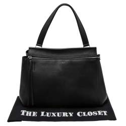 Pre Owned Celine Black Leather Medium Edge Top Handle Bag