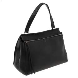 Pre Owned Celine Black Leather Medium Edge Top Handle Bag