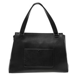 Pre Owned Celine Black Leather Medium Edge Top Handle Bag