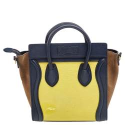 Pre Owned Céline Tri Color Leather Nano Luggage Tote