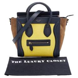 Pre Owned Céline Tri Color Leather Nano Luggage Tote