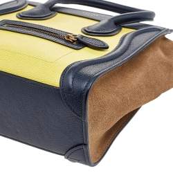 Pre Owned Céline Tri Color Leather Nano Luggage Tote