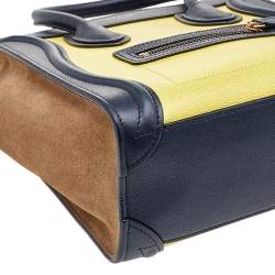 Pre Owned Céline Tri Color Leather Nano Luggage Tote