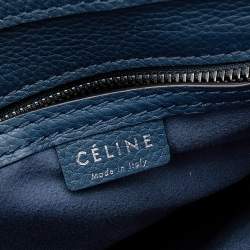 Pre Owned Celine Blue Leather Nano Luggage Tote