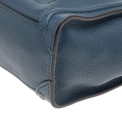 Pre Owned Celine Blue Leather Nano Luggage Tote