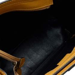 Pre Owned Celine Yellow/Black Leather Nano Luggage Tote
