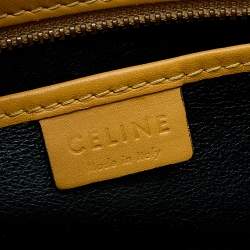 Pre Owned Celine Yellow/Black Leather Nano Luggage Tote