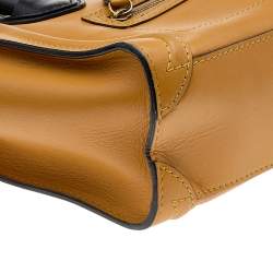 Pre Owned Celine Yellow/Black Leather Nano Luggage Tote