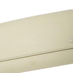 Pre Owned Celine Light Yellow Leather Multifunction Flap Wallet 