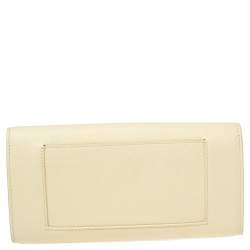 Pre Owned Celine Light Yellow Leather Multifunction Flap Wallet 