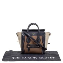 Pre Owned حقيبة يد سيلين نانو لاغيدج جلد ثلاثي اللون