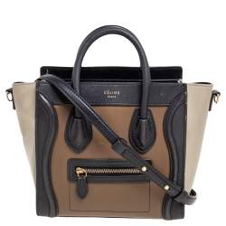 Pre Owned حقيبة يد سيلين نانو لاغيدج جلد ثلاثي اللون