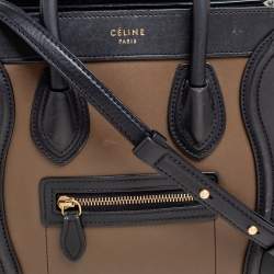 Pre Owned حقيبة يد سيلين نانو لاغيدج جلد ثلاثي اللون