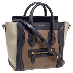 Pre Owned حقيبة يد سيلين نانو لاغيدج جلد ثلاثي اللون