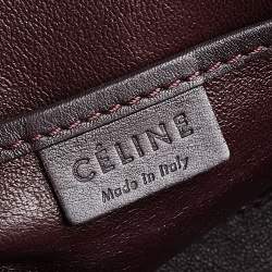 Pre Owned Celine Burgundy Leather Nano Luggage Tote