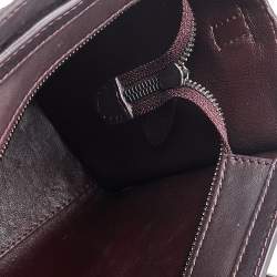 Pre Owned Celine Burgundy Leather Nano Luggage Tote