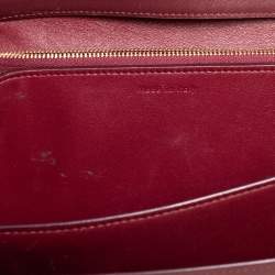 Pre Owned Celine Burgundy Leather Medium Classic Box Shoulder Bag