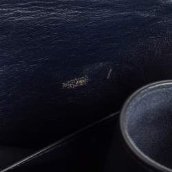 Pre Owned Celine Dark Blue Leather Top Handle Bag