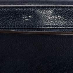 Pre Owned Celine Dark Blue Leather Top Handle Bag