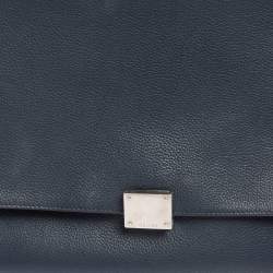 Pre Owned Celine Dark Blue Leather Top Handle Bag