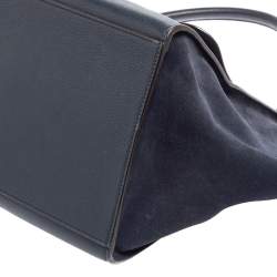 Pre Owned Celine Dark Blue Leather Top Handle Bag