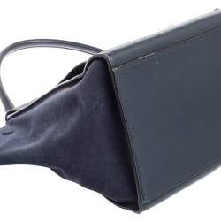 Pre Owned Celine Dark Blue Leather Top Handle Bag