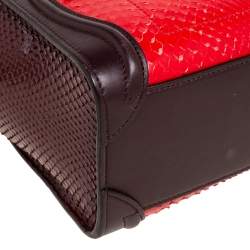 Céline Tri Color Leather and Snakeskin Nano Luggage Tote