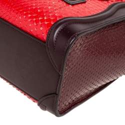 Céline Tri Color Leather and Snakeskin Nano Luggage Tote