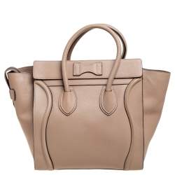 Pre Owned حقيبة يد سيلين لاغيدج ميني جلد بيج