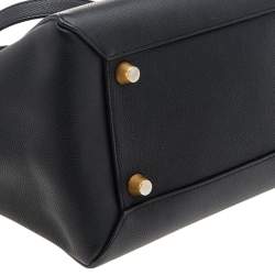 Pre Owned Celine Black Leather Mini  Belt Top Handle Bag