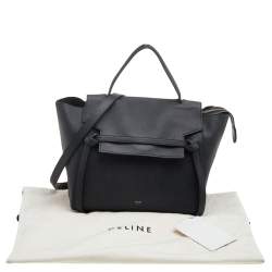 Pre Owned Celine Black Leather Mini  Belt Top Handle Bag