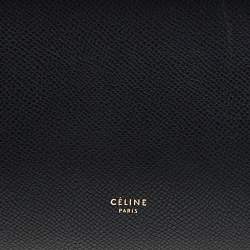 Pre Owned Celine Black Leather Mini  Belt Top Handle Bag